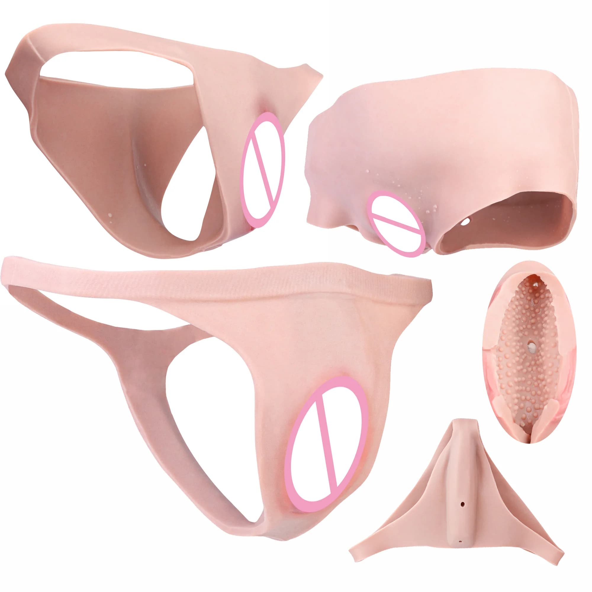 FAAK Uomo Nascondere Gaff Panty Crossdressing Perizoma Silicone Penetratabile Figa Della Vagina Biancheria Intima Slip Giocattoli Del Sesso per Gli Uomini