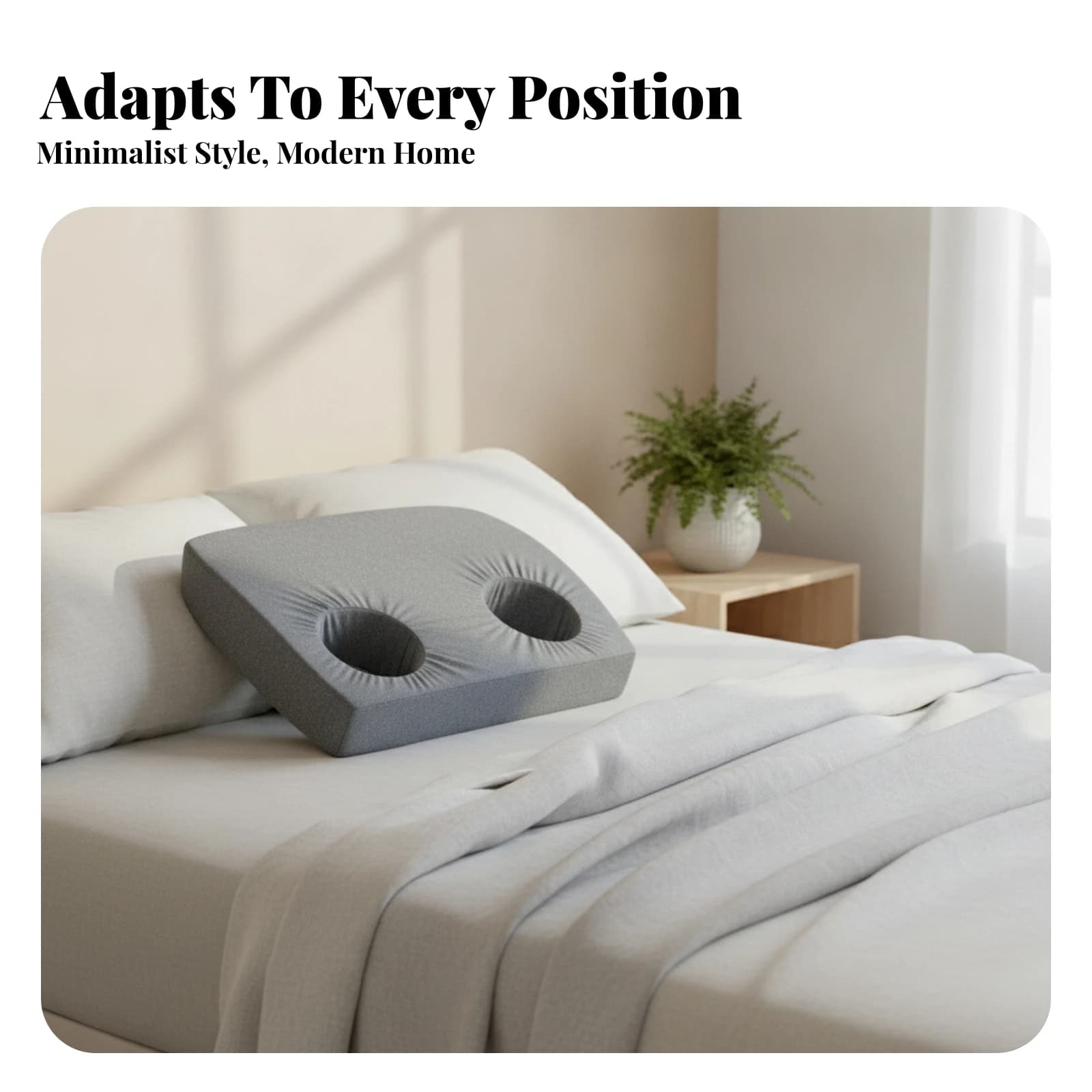 Contoured Neck Cushion Heathered Ear Hole Neck Pillow Soft Textile