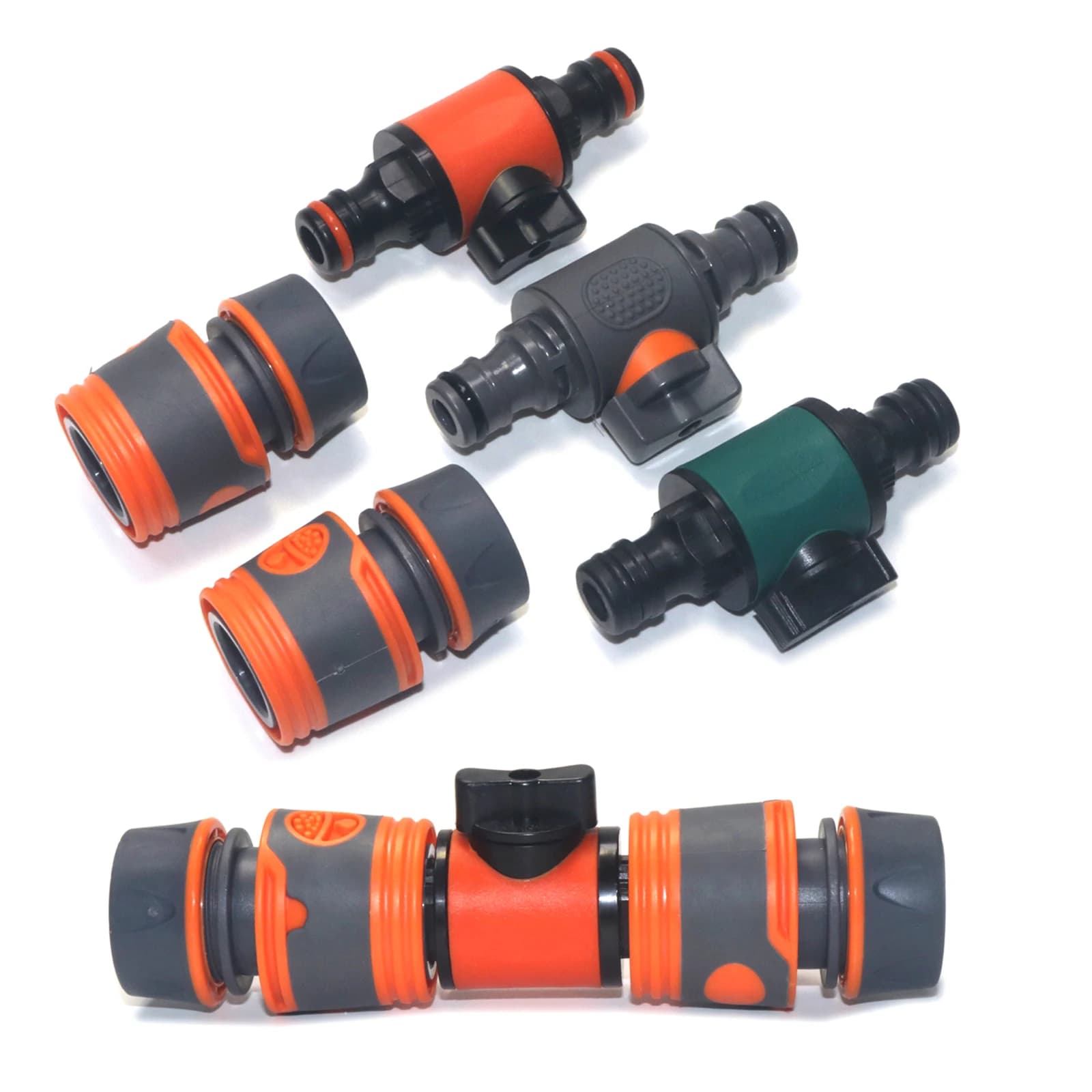 Adapter for flexible pipe with 16 mm ball valve, quick connector, extension for coupling joint, connection, repair for garden irrigation tube, water stop