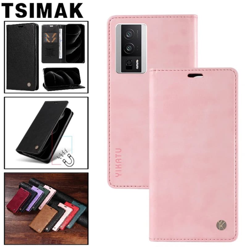 Custodia in pelle per Xiaomi POCO F5 Pro X5 M5 M5S F4 X4 GT X3 NFC F3 M3 M4 Pro 4G 5G, a portafoglio magnetico con texture Litchi e porta carte