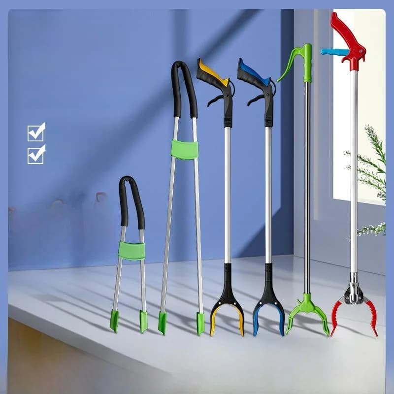 Stainless Steel Clothes Drying Fork Clothesline Holder Clothespin Picker up Clothes Hanger Home Daily Use Products