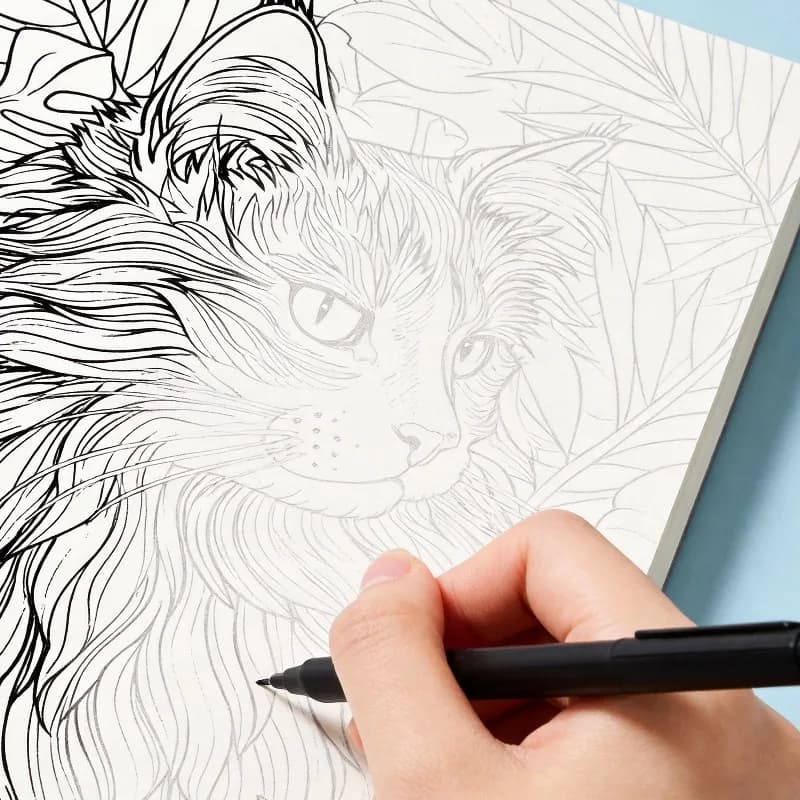One Copying Line Drawing Coloring Book, Line Drawing Doodle, Art Line Drawing Exercise Book, 24 Pages of High-definition Paper