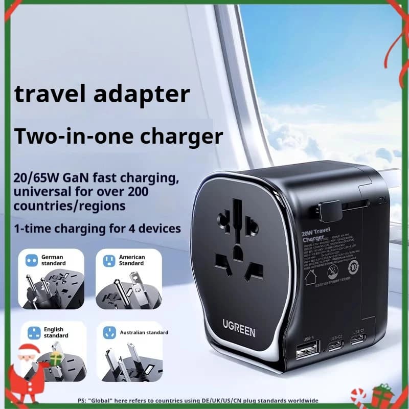 UGREEN Convertitore adattatore multi-paese Adattatore da viaggio universale Presa adattatore per stazione di ricarica USB globale