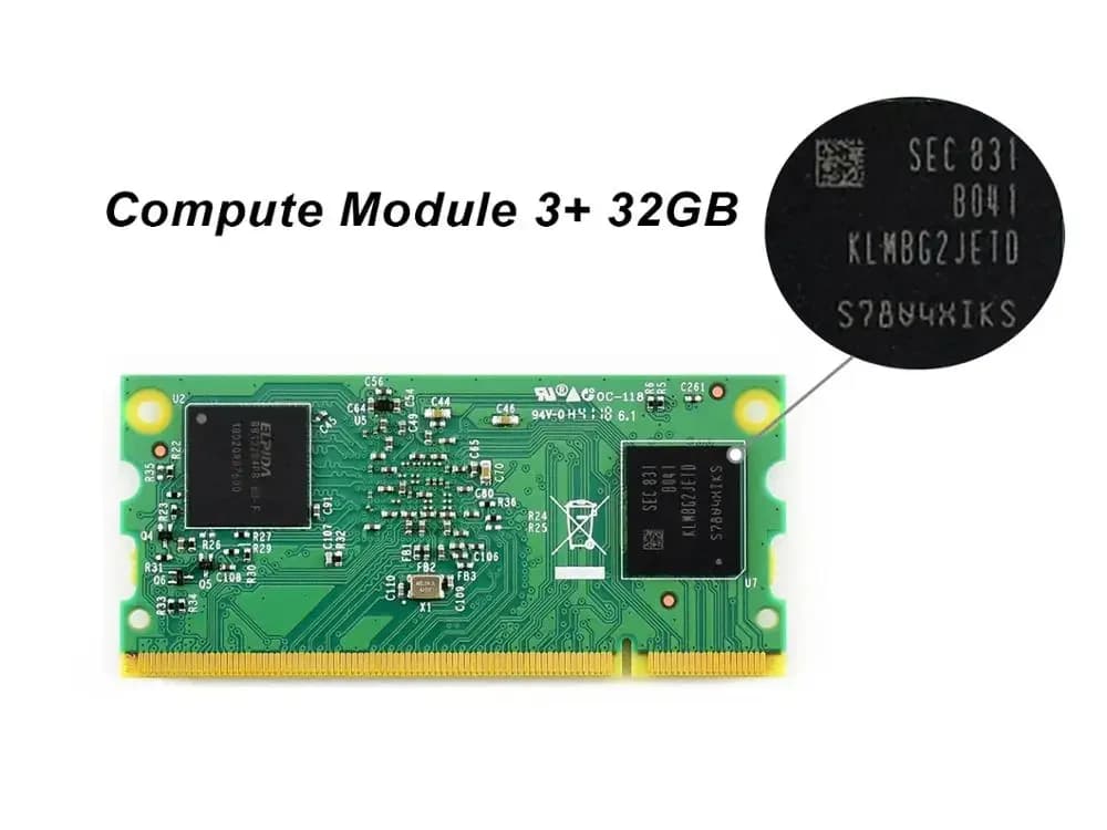 Raspberry Pi Compute Module 3+ Lite/8GB/16GB/32GB 1GB RAM 64-bit 1.2GHz BCM2837B0 200PIN SODIMM supporta Windows