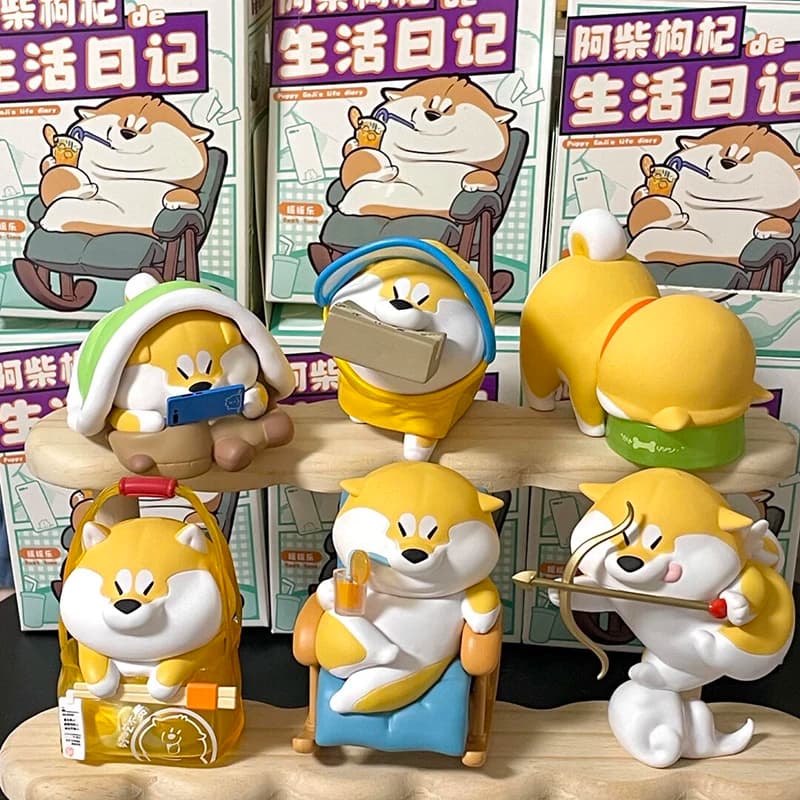 Shiba Inu Life Diary Series Blind Box Collezione di scatole misteriose Modello Cute Anime Figure Doll Decorazione Regalo di compleanno Giocattoli