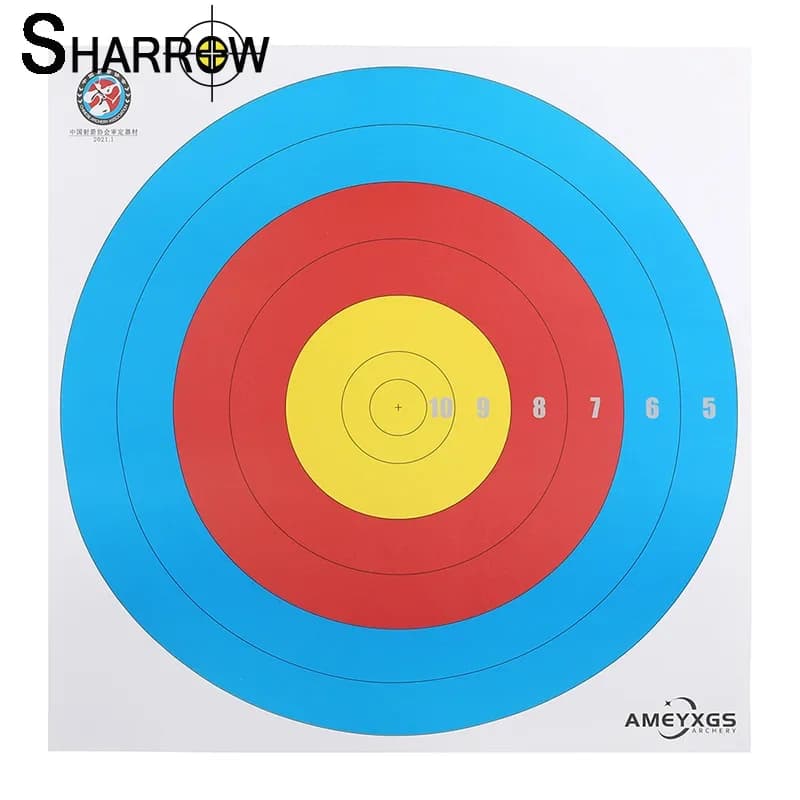 10/20 pezzi di carta bersaglio per tiro con l'arco 50 * 51 cm carte bersaglio speciali per competizioni internazionali adatte per allenamento con arco ricurvo composto