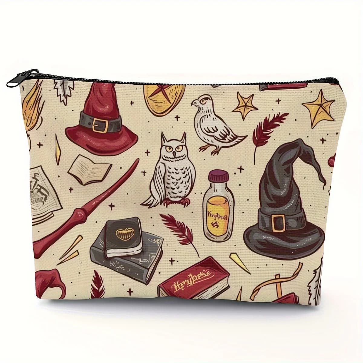 Borsa per trucco Wizard da 1 pezzo: custodia cosmetica pieghevole e leggera con cerniera, organizer da viaggio ideale e carino, regalo di compleanno
