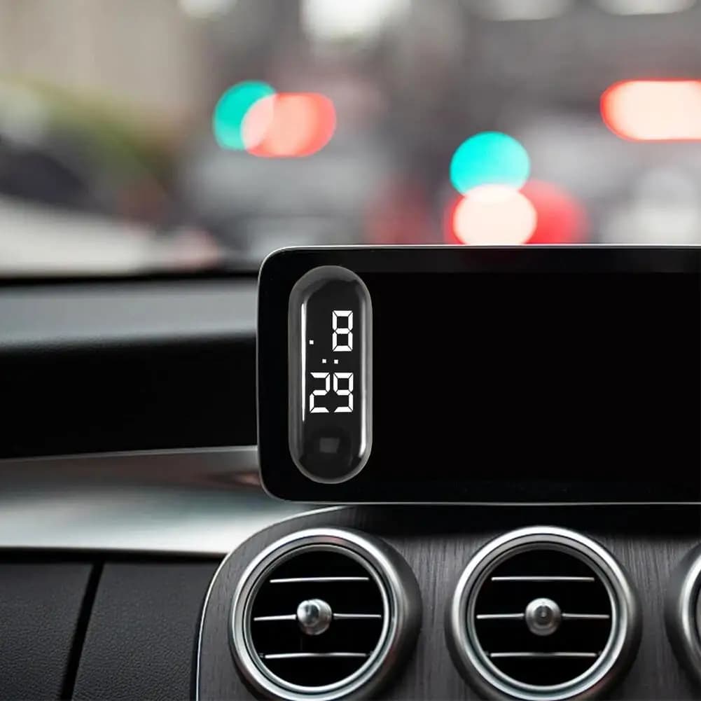 Mini orologio per auto elettrica Movimento a LED Touch Impermeabile Semplice auto Ins Time Cruscotto e orologio Orologi portatili Elegante N9C4