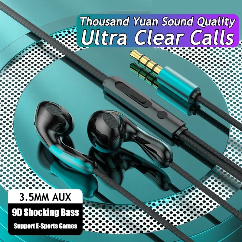 Tipo-c 3.5mm In-Ear Cuffie cablate Hifi Stereo Sport Musica Auricolari Cuffie da gioco Auricolari con microfono per Xiaomi Samsung HUAWEI