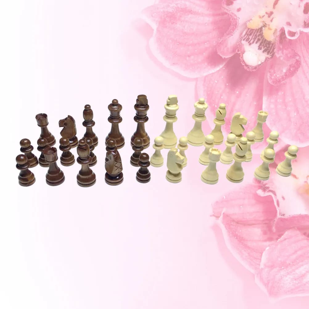 Set di 32 Pezzi degli Scacchi in Legno, Elegante e alla Moda, Perfetto per Bambini per Sviluppare Pazienza e Immaginazione