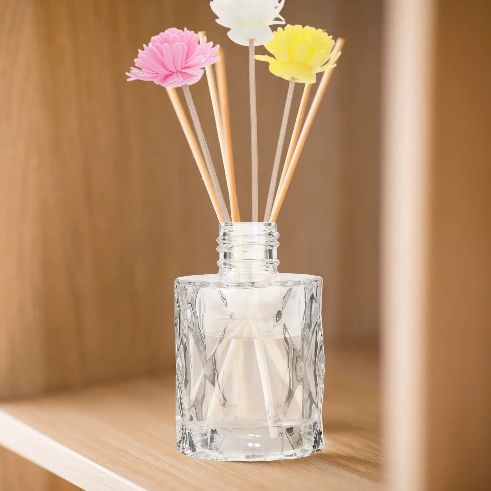 12Pcs Flameless Reed Diffuser Sticks Soothing Aromatherapy Replacement Reeds for Home Office Fragrance Diffuser Essential Oil