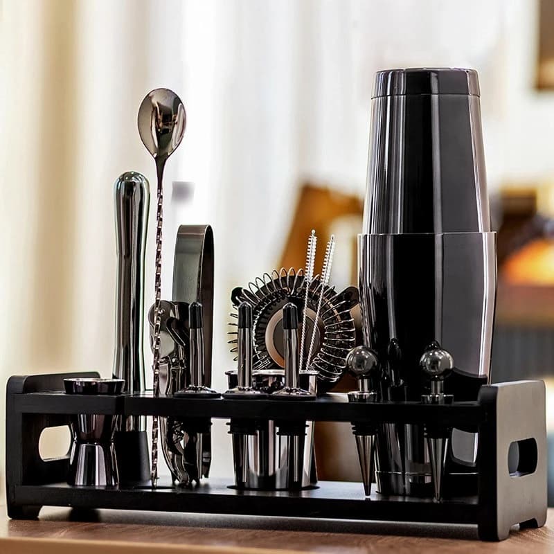 Set da Barman JC a Due Livelli in Acciaio Inox 304, Strumenti per Cocktail, Shaker da Barman