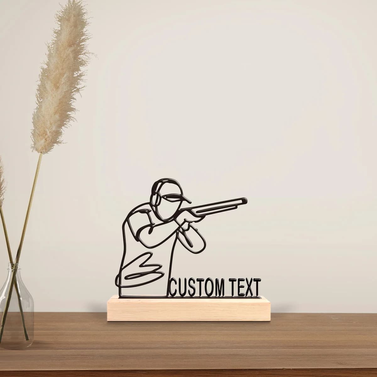 1pc Personalized Desktop Metal Ornaments Custom Name Equipped with Wooden Base Bar Decoration, Holiday Gifts