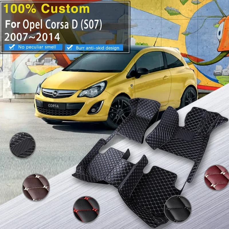 Tappetino per auto 3D RHD per Opel Corsa D 2007 ~ 2014 Tappeto impermeabile Cubre Pisos Para Autos Tappetino per auto Decorazione interna per auto Acce