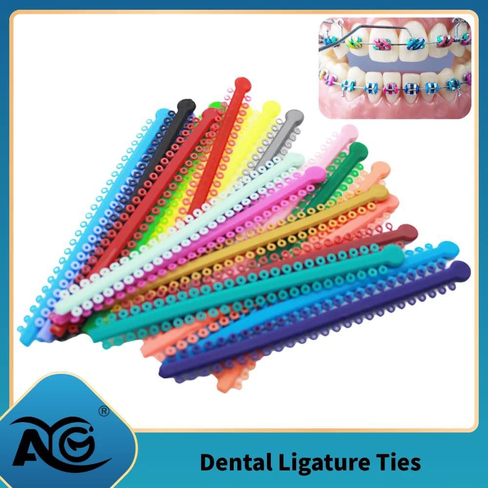 AG 20pcs/Park Dental Orthodontic Elastic Ligature Ties Bands for Brackets Braces Colourful to Choose Dentist Ortho Materials