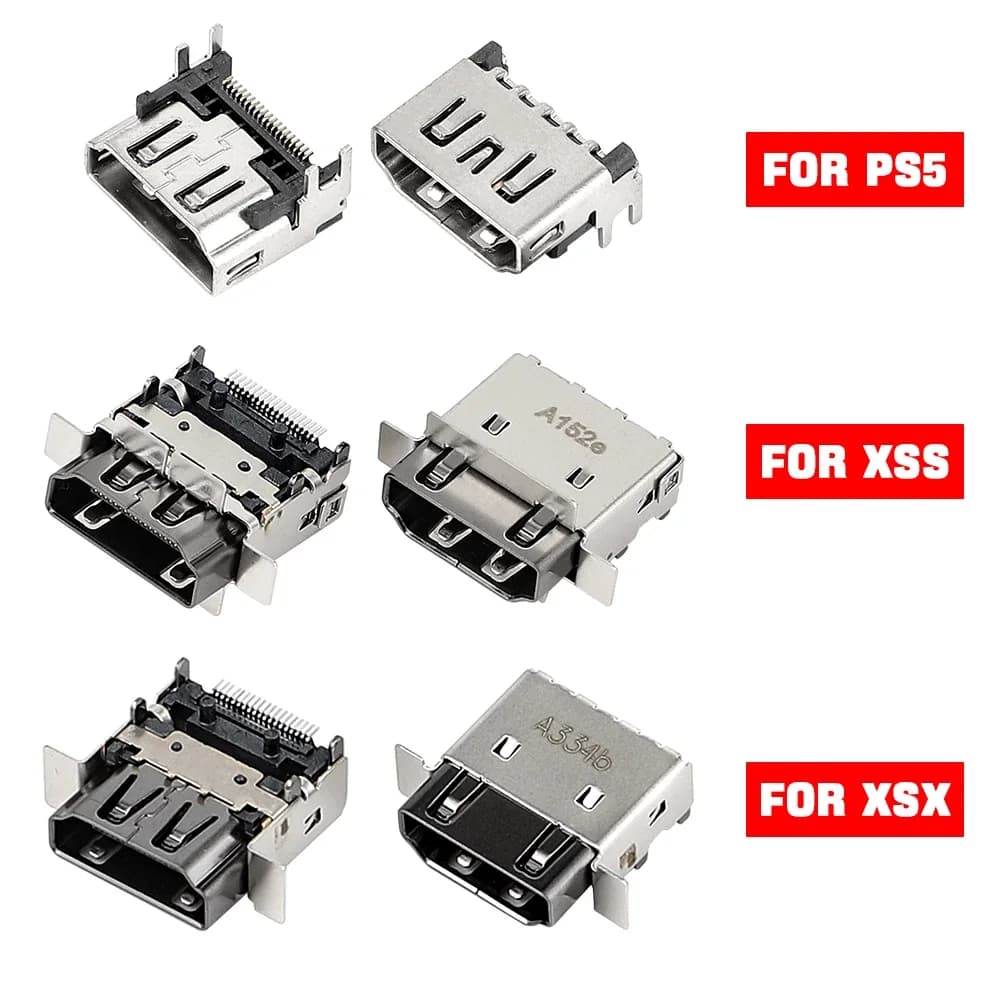 Connettore di ricambio in metallo compatibile HDMI per Xbox Series X S e PS5, accessori per console, parti di ricambio per riparazione host