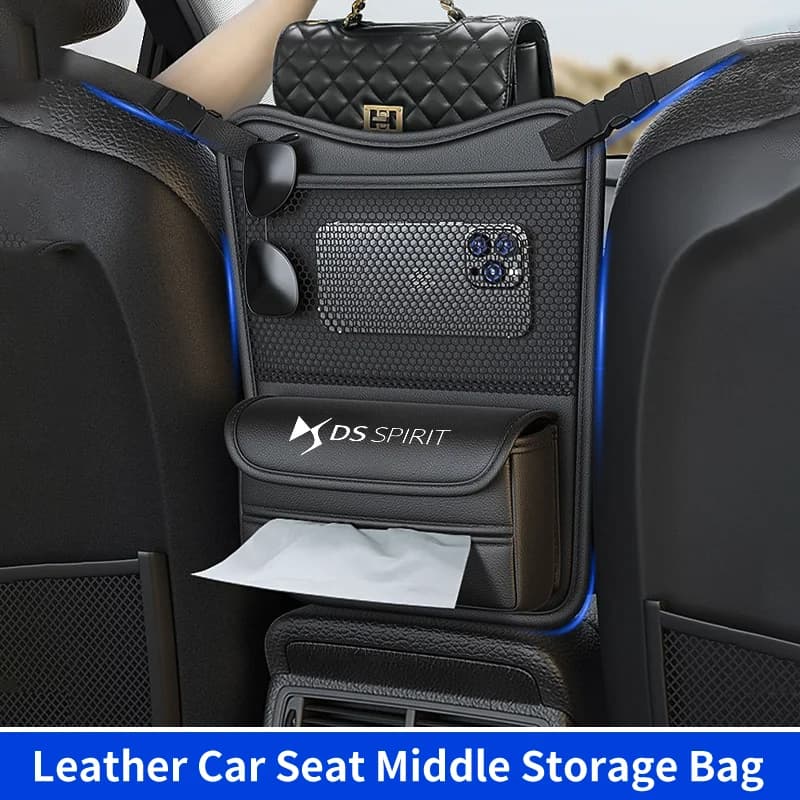 Borsa portaoggetti da appendere tra i sedili per auto, organizer in pelle per borse e accessori, compatibile con DS SPIRIT DS3 DS4 DS5 DS6 DS7 150e