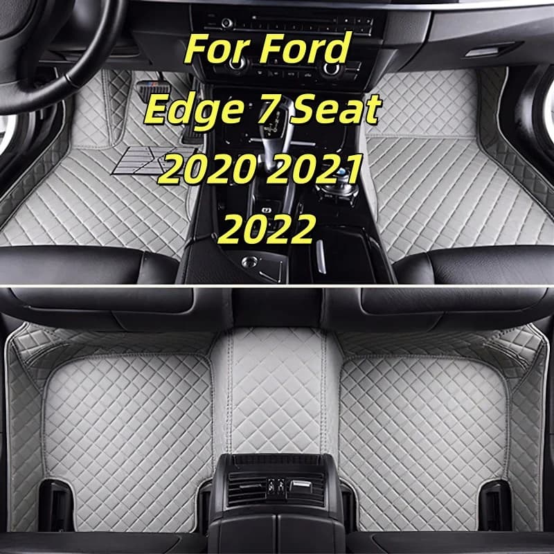 7 Seat Car Floor Mats Carpet Rugs For Ford Edge 7 Seat 2020 2021 2022 Anti-slip Stylish Odorless Flame retardant Waterproof