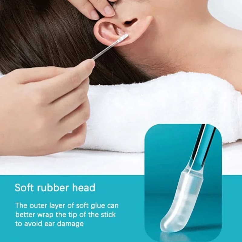 Kit of 24 Pieces for Removing Cerume, Silicone Adhesive Tools for a Safe and Hygienic Cleaning, Hinder, Portable Kit for Eye Care