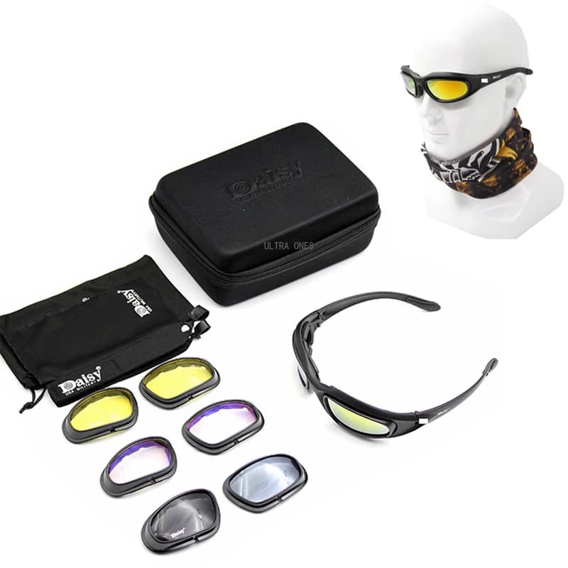 Tactical Polarized Glasses Shooting Airsoft Eyewear Outdoor Hiking Hunting Motorcycle Sunglasses with 4 Lens