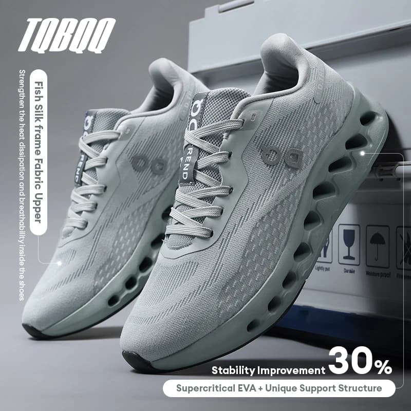 Scarpe da corsa leggere da uomo Ammortizzazione antiscivolo Sneakers in mesh traspirante per jogging Allenamento in palestra Fitness Sport Camminate