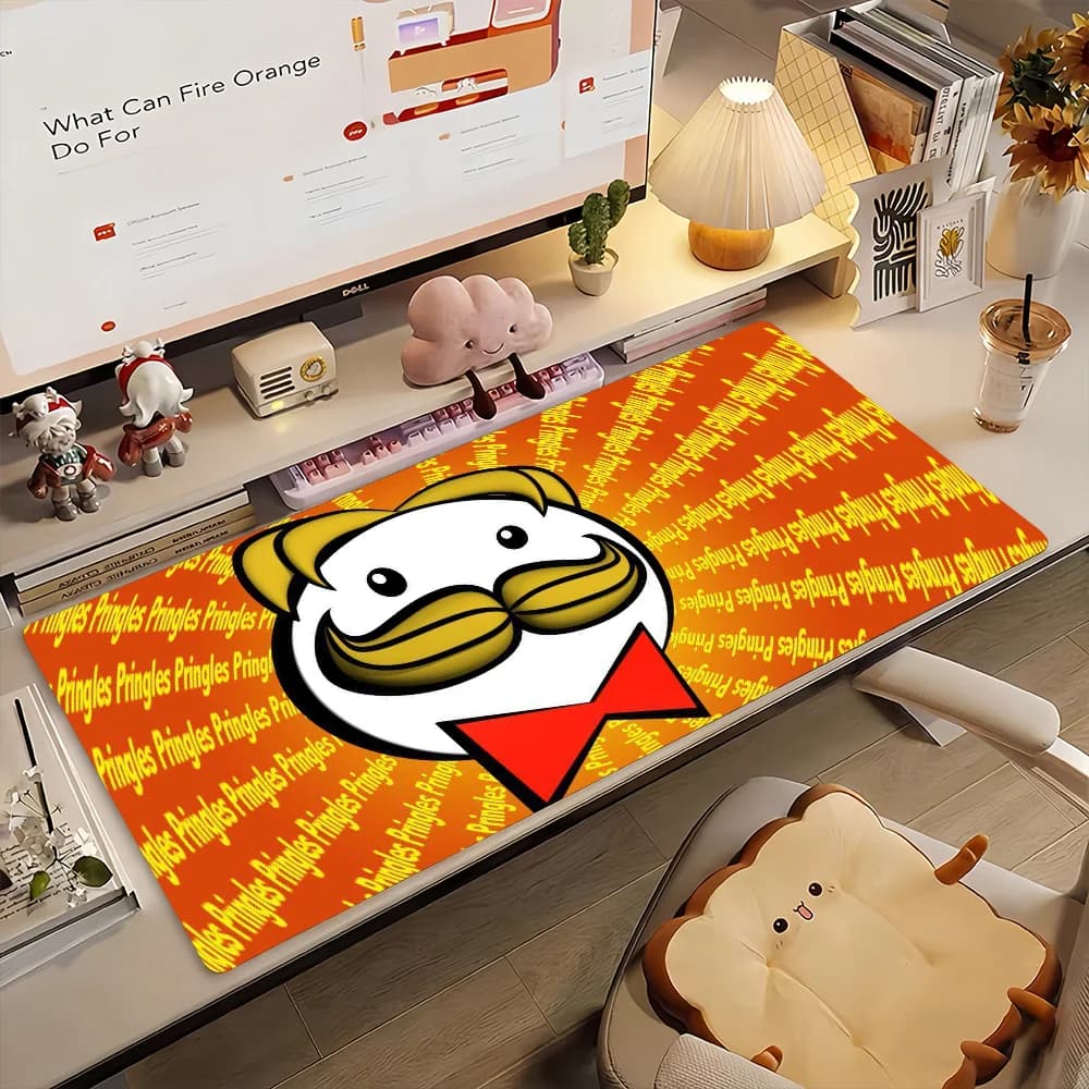 Tappetino per mouse Fashion Brand P-Pringles-S, tappetino per computer antiscivolo in gomma, tappetino per computer, decorazione, tappetino da scrivania, laptop, ufficio, grande