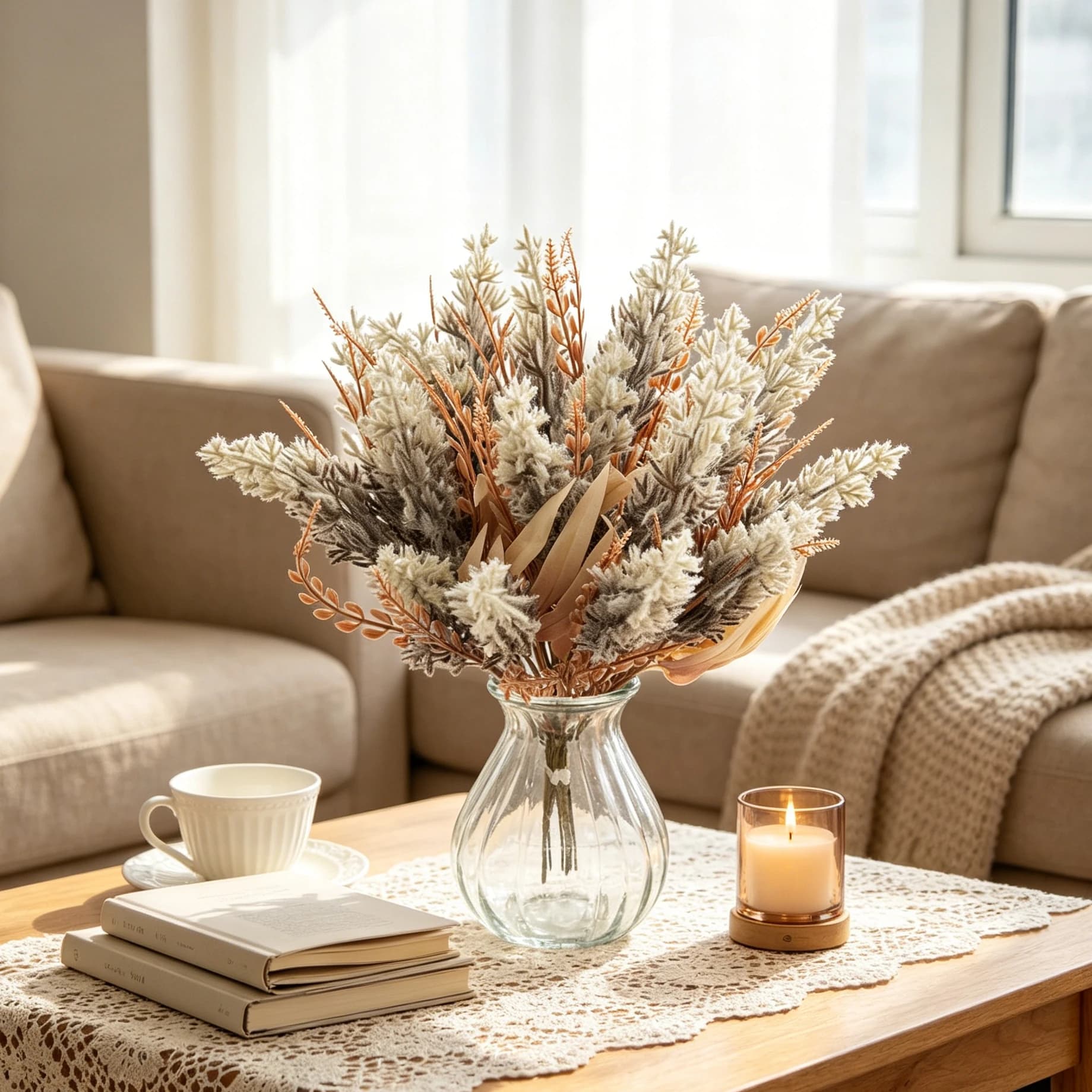 Artificial Plants Reeds Wedding Outdoor Garden Party DIY Gift Flower Bouquets Garlands Holiday Windowsill Table Home Decorations