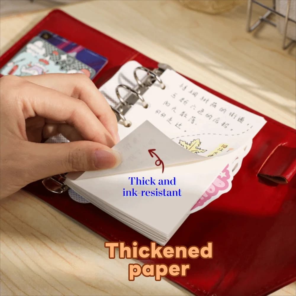 PU Leather Cover Tri-fold Envelope-Style Loose-Leaf Notebook Detachable Vintage Blank Planner Replaceable Inner Pages