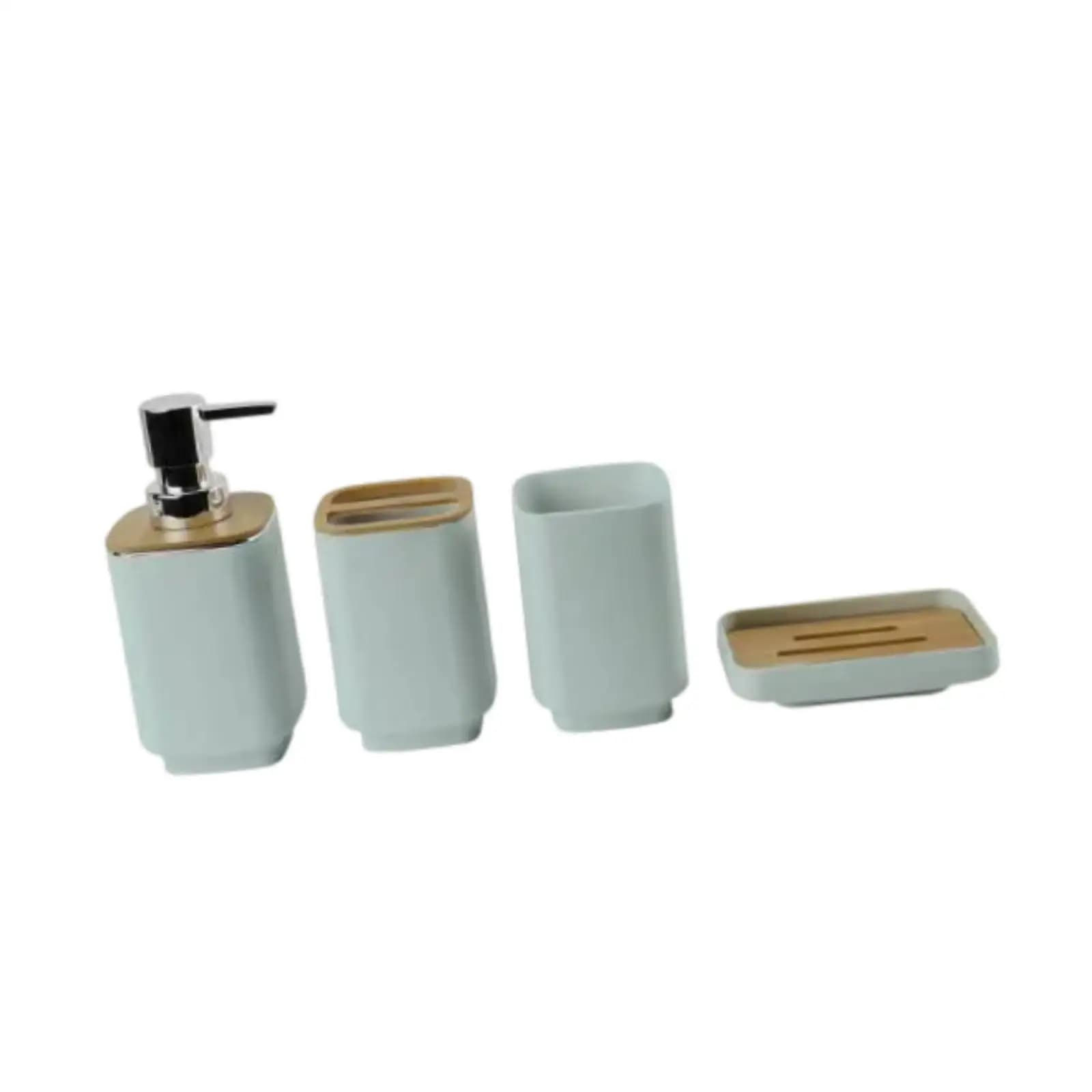Set Completo di Accessori Eleganti per il Bagno con Portasapone, Dispenser per Lozione, Portaspazzolino e Bicchiere per Arredamento Casa