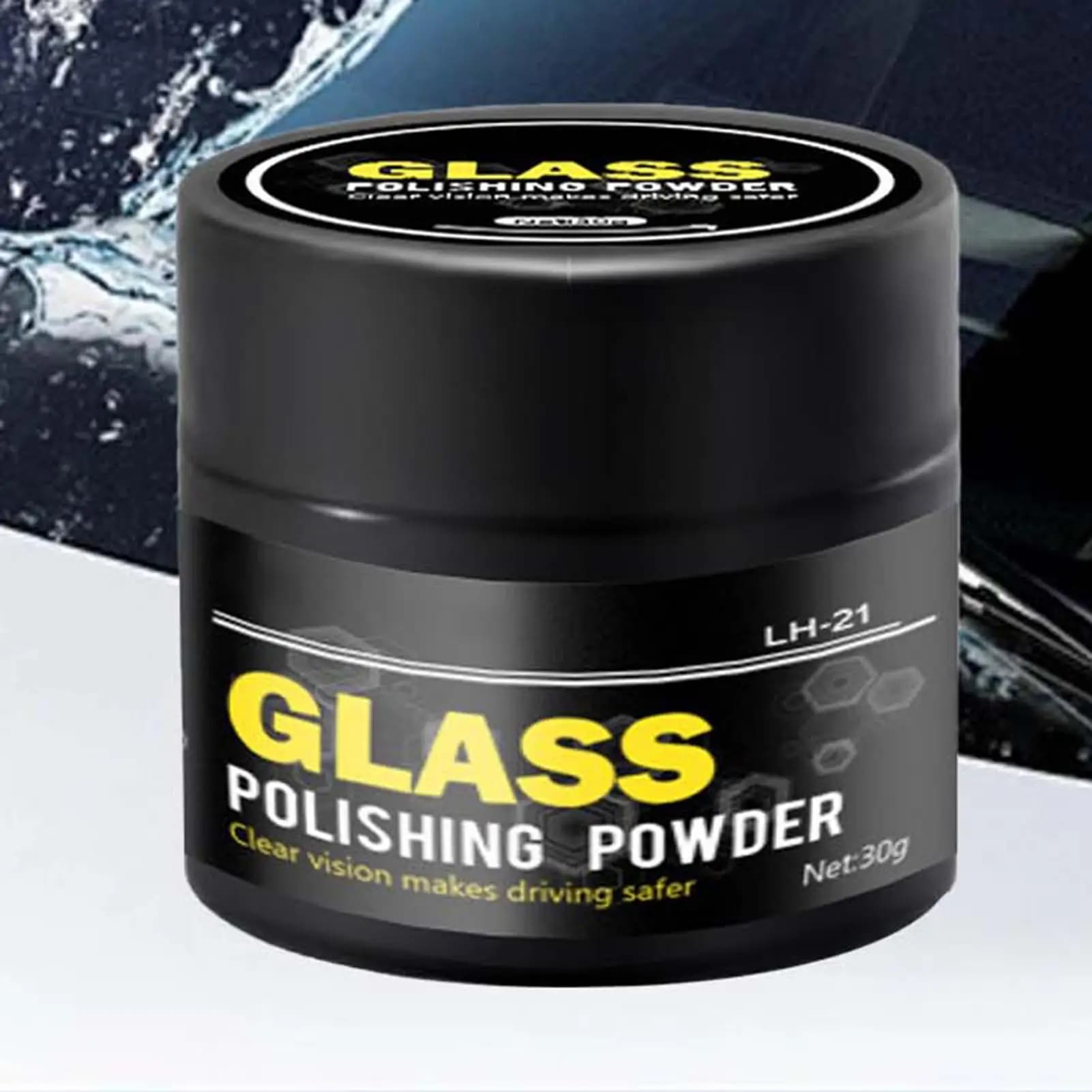 Polvere per lucidatura vetri da 30g, detergente per pellicole oleose sul parabrezza auto, polvere di ossido di cerio, detergente sicuro e non dannoso, strumento per la riparazione di graffi auto