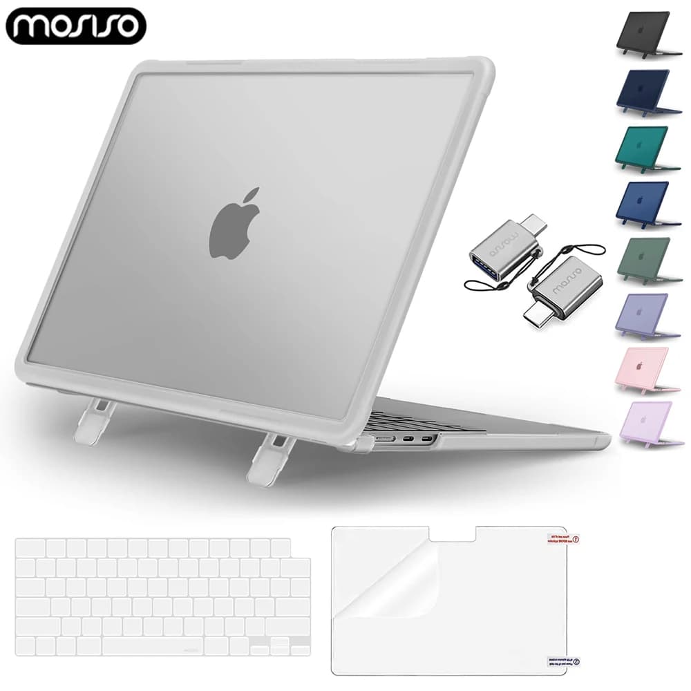 Custodia per laptop per MacBook Air 13 15.3 Pro 13 14 16 pollici M4 M3 M2 M1 A3240 A3113 A3241 A3401 A2779 A3403 A2780 Custodia rigida con supporto