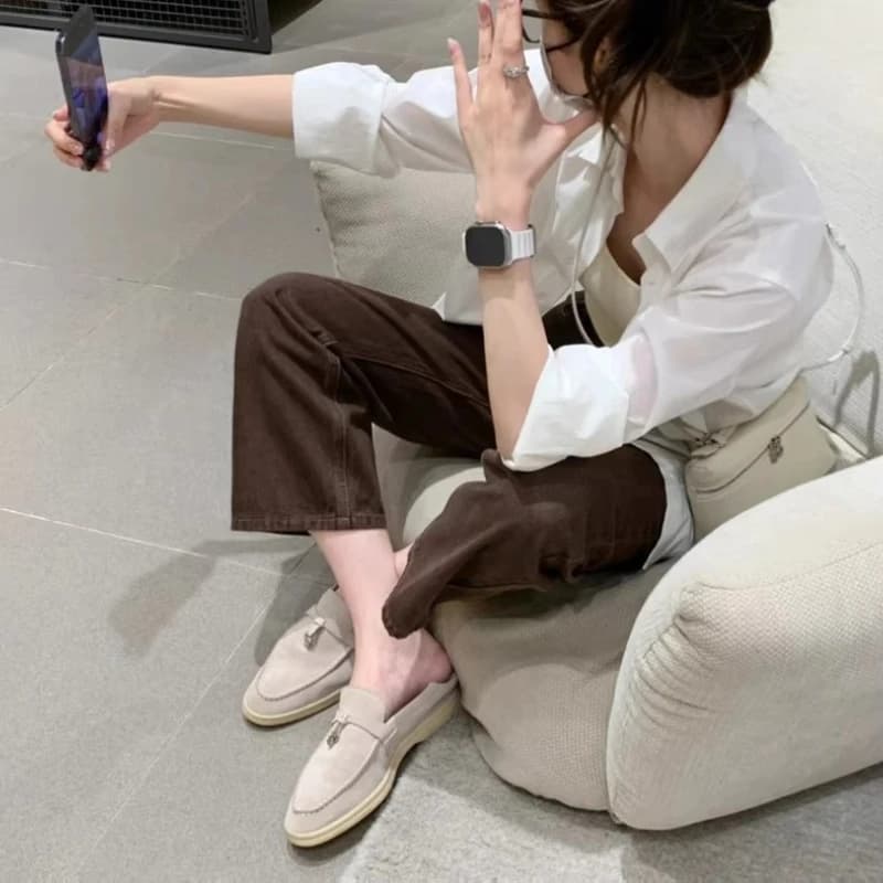 Mocassini Classici Stile Designer 2026 Nuovi con Frange e Fibbia Metallica, Scarpe Basse Unisex