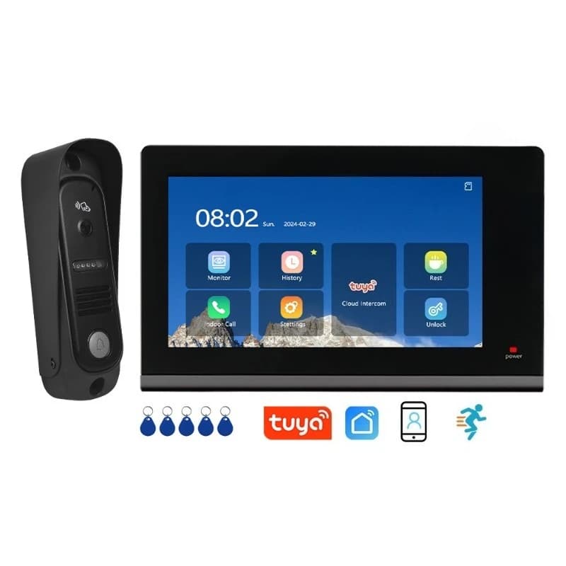 Sistema videocitofonico WIFI con supporto per visione notturna Sblocco remoto Citofono bidirezionale Videocitofono da 7 pollici per villa