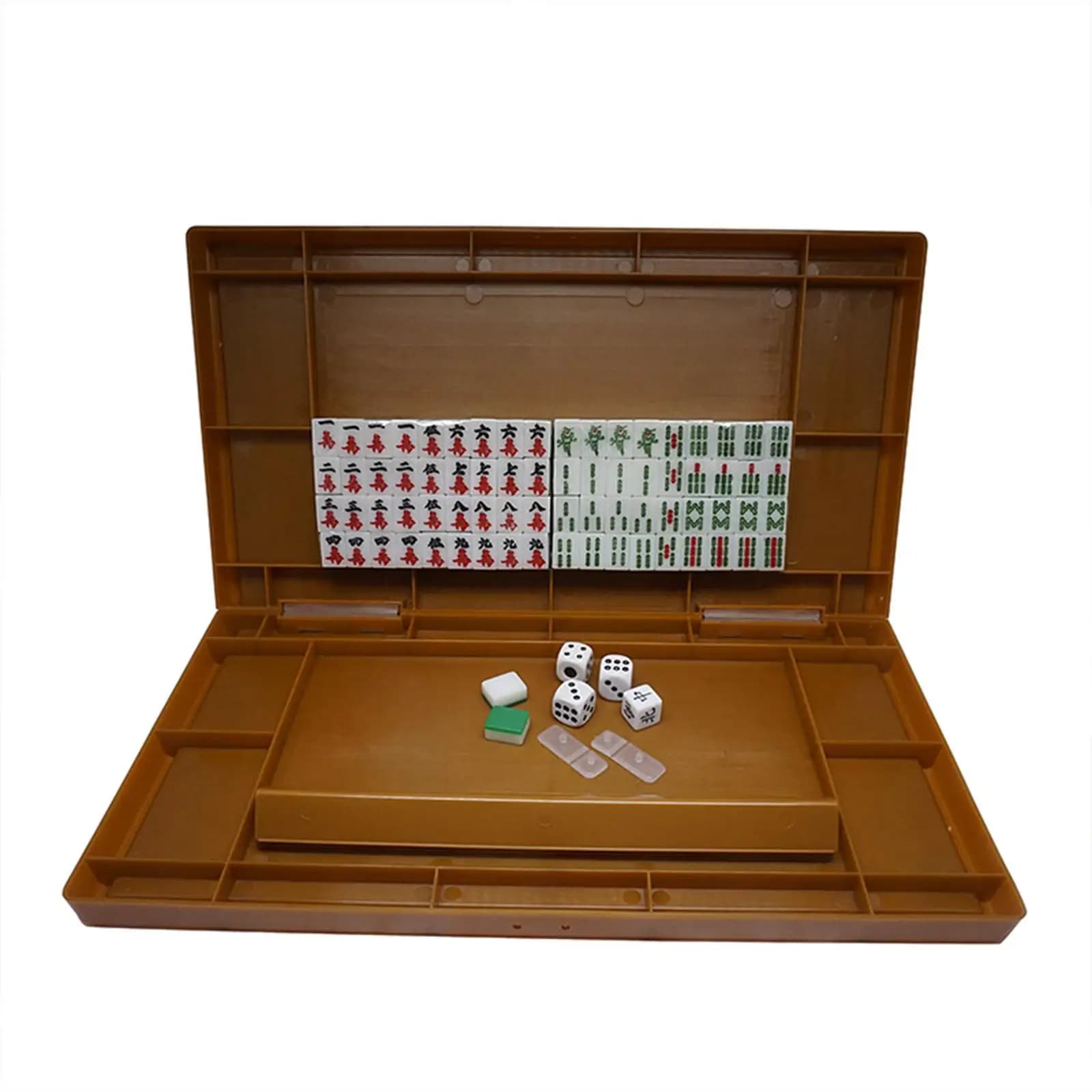 Portable Travel Mahjong Set with Folding Table 144 Tiles Traditional Chinese Version Game for Family Party