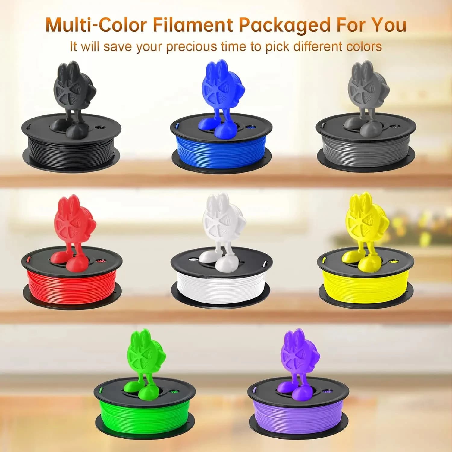JAYO pla plus 2.0 10Rolls 3d Filaments Multiple Color Mixeds 175mm Non-toxic Bubble for 3D Printing Free to match