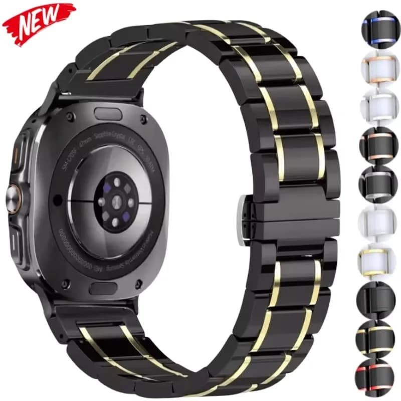 Metal+Ceramic Strap for Samsung Galaxy Watch Ultra 2025 47mm Exquisite Smart Watch Strap Galaxy Watch 7 Ultra 47mm Band Correa
