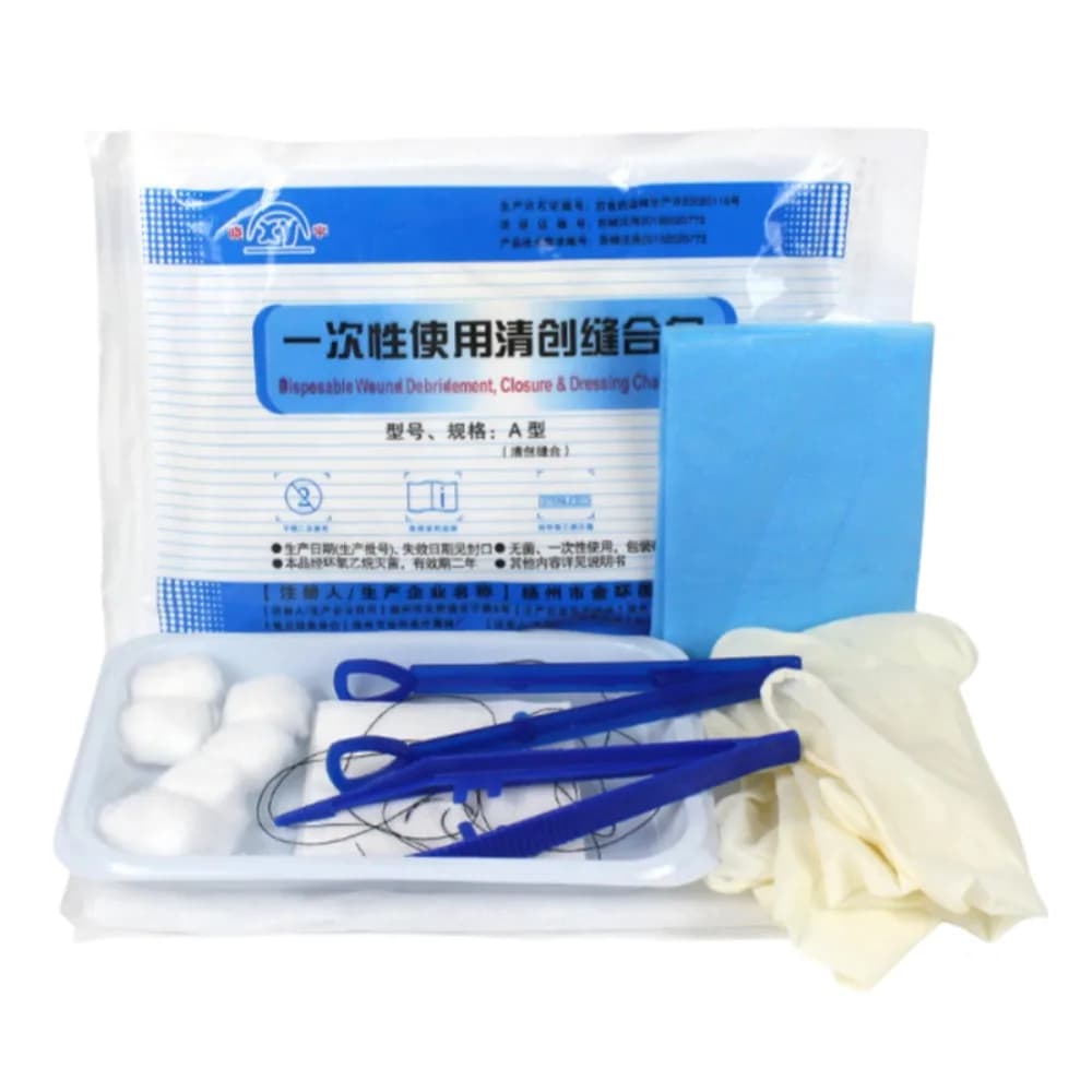 Kit di sutura di primo soccorso sterilizzato monouso Set medico per la cura delle ferite per la chiusura dello smarrimento e accessori per il cambio delle medicazioni