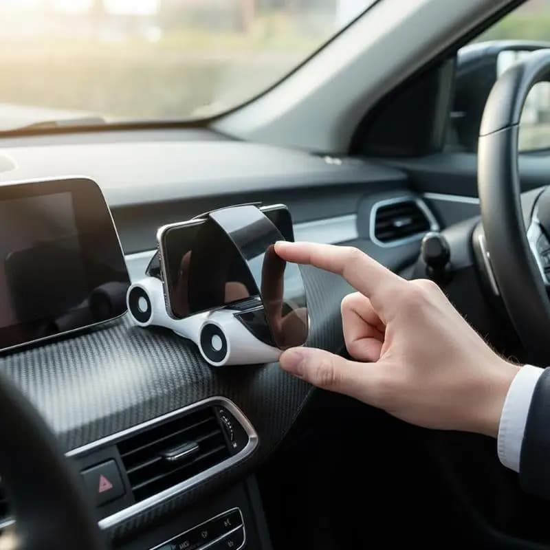 360 ° Supporto Girevole per Modellino Auto, Porta Cellulare Auto Adesivo Ultra Resistente, Ornamento Decorativo per Interni Auto