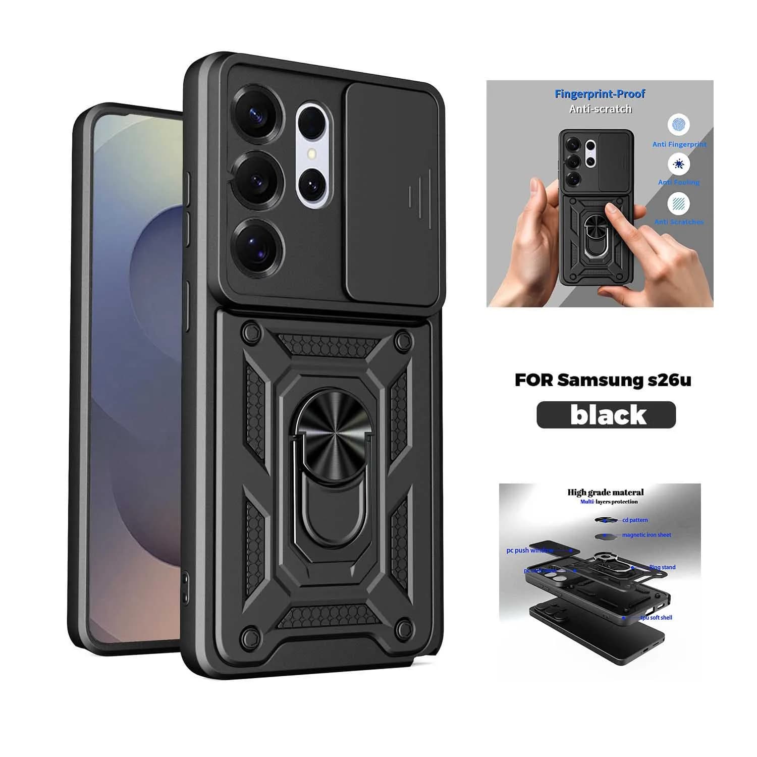 Custodia Protettiva Rinforzata con Anello Magnetico per Samsung Galaxy S26 S25 S24 Plus Ultra, Compatibile con Samsung S24 S25 FE S25Edge
