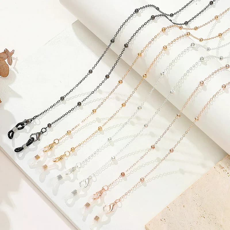 Fashion Metal Multifunction Glasses Beaded Glasses Chain Girl Summer Beads Hangs Mask Strap Handmade Necklace Sunglasses Lanyard