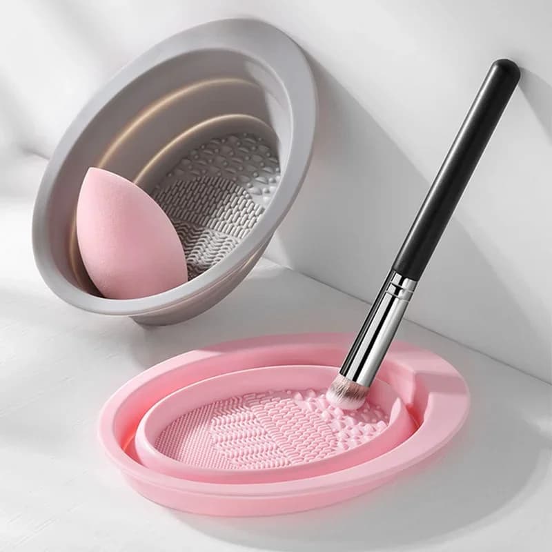 Silicone Makeup Brush Cleaner Bowl Foldable Cleaning Mat Cosmetic Foundation Eyeshadow Powder Brushes Cleaner Tools For Makeup