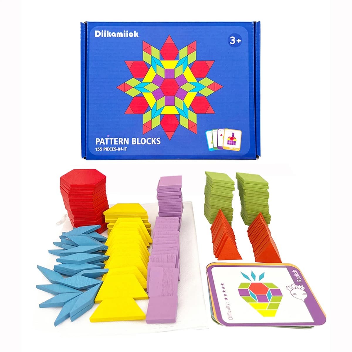 155 pezzi Forma geometrica Tangram Jigsaw Puzzle Giochi Giocattolo di legno Puzzle 3D Giocattoli educativi per bambini per regalo per bambini