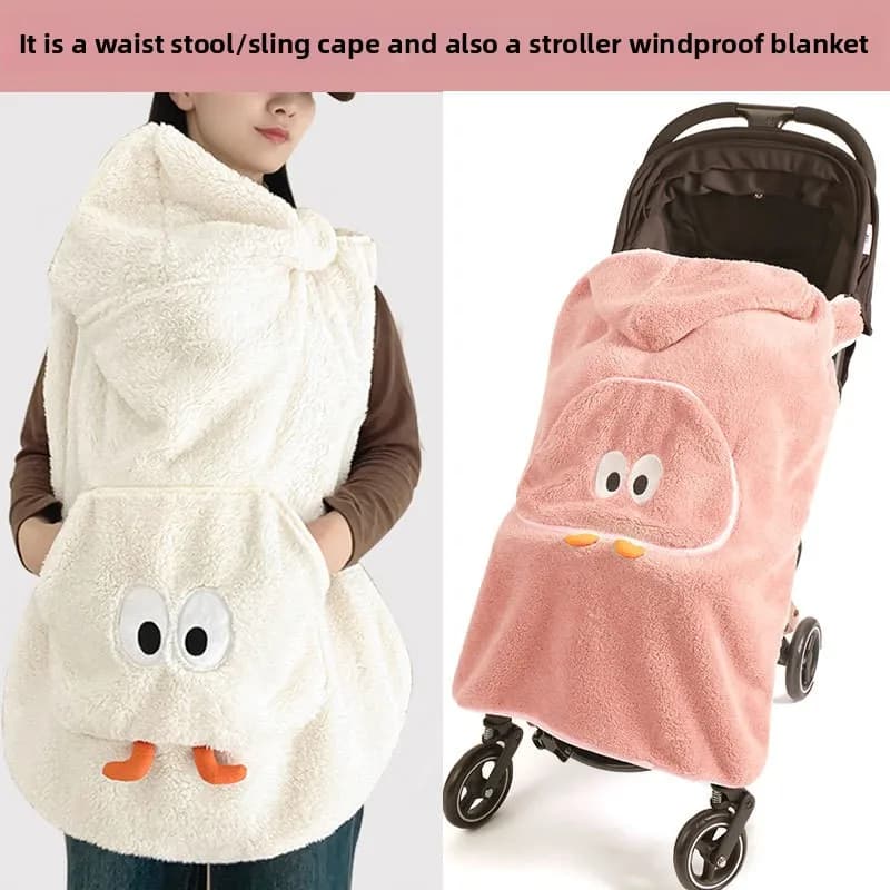 Coperta invernale per marsupio per neonato, coperta per imbracatura, mantello caldo addensato per esterni, coperta per passeggino