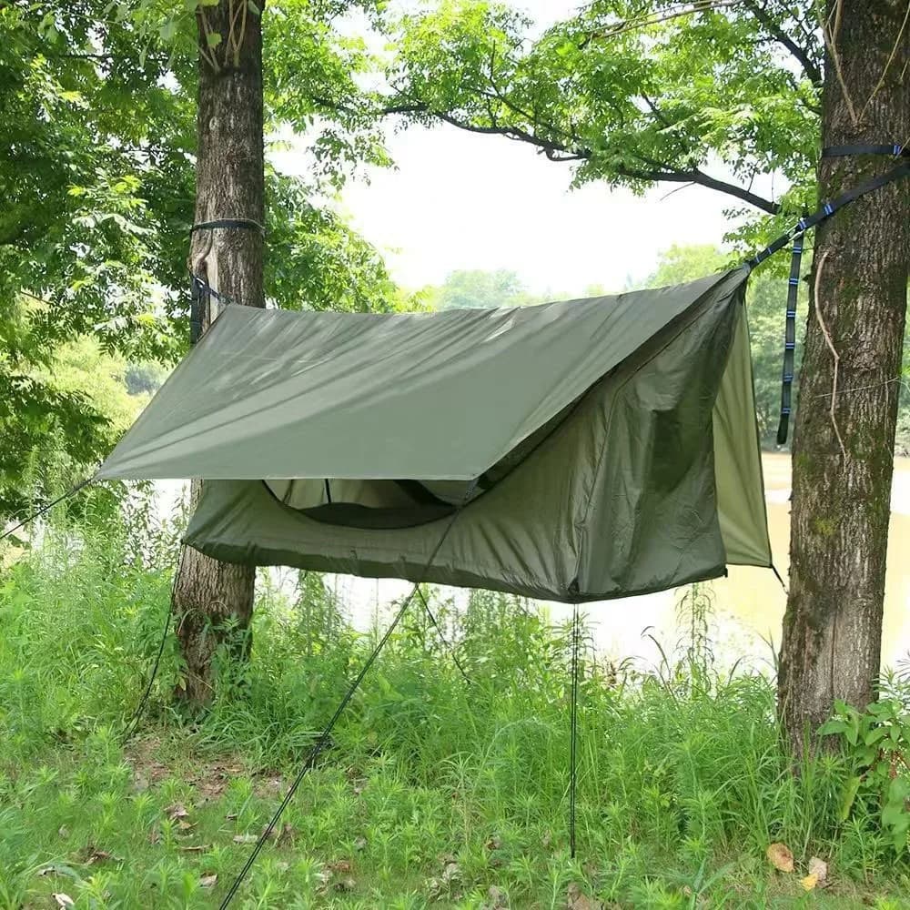 Outdoor Camping Travel Tent Hammock Canopy Multi-Functional Features Easy Setup Suspended Design Mosquito-Proof Nylon Fabric