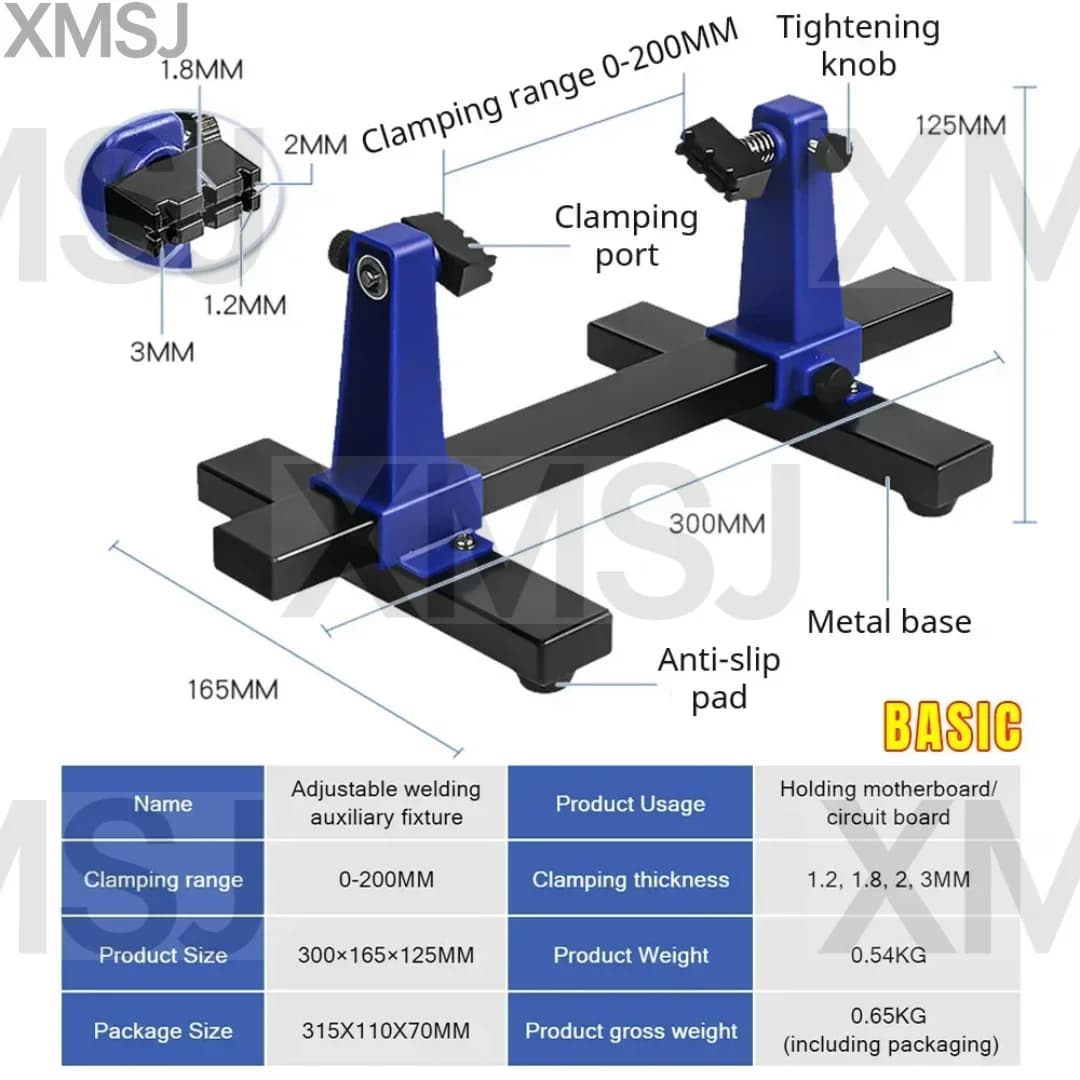 XMSJ Adjustable MotherBoard PCB Holder 360 ° Rotation Printed Circuit Board Jig Soldering Iron Assembly Stand Clamp Repair Tools