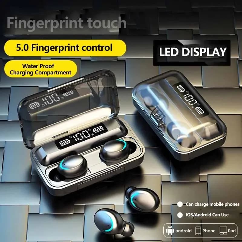 F9 Wireless Earphones Bluetooth Stereo Headphones Sport Waterproof Noise Reduction Wireless Earbuds with Mic for Lenovo Earphone