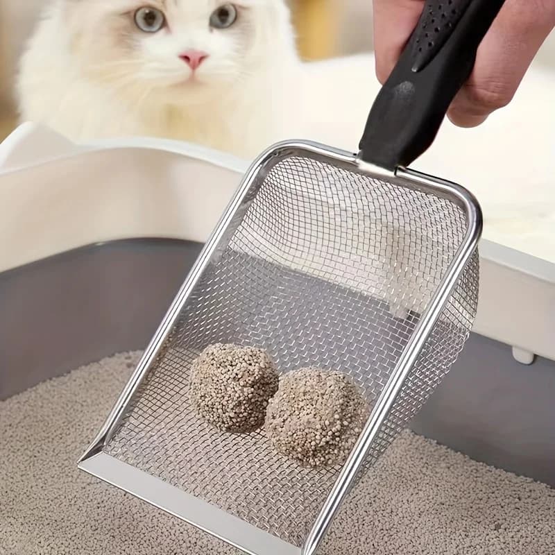 Pratica pala per lettiera per gatti, pala per rifiuti per animali domestici facile da pulire, adatta per lettiera per gatti fine, comoda per pulire le feci dei gatti