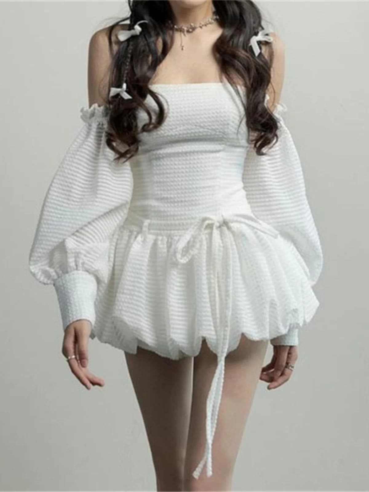 Abito Estivo Sisjuly Art Ballet Girl con Vita Stretta, Gonna a Palloncino Dolce e Piccante, Slimming, Vita Alta, in Poliestere e Spandex
