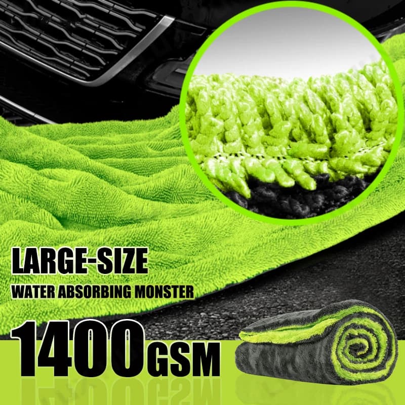 1400GSM Ultra-Thick Drying Towel for Car/Motorcycle Oversized Cleaning Cloth Soft High Absorbent Car Detailing Towel
