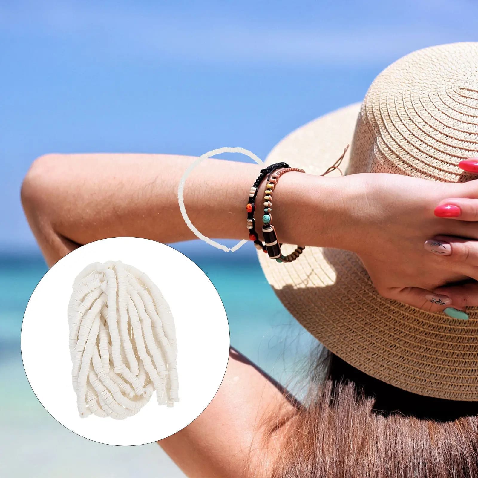 10 Strisce di Perline Sfuse in Argilla Polimerica per Creazione di Gioielli, Bracciali, Collane, Cavigliere, Orecchini e Charm Fai-da-Te